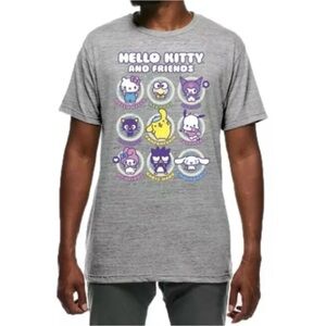 Hello Kitty and Friends Men’s Character T-shirt- Size L - Athletic Fit/Grey New